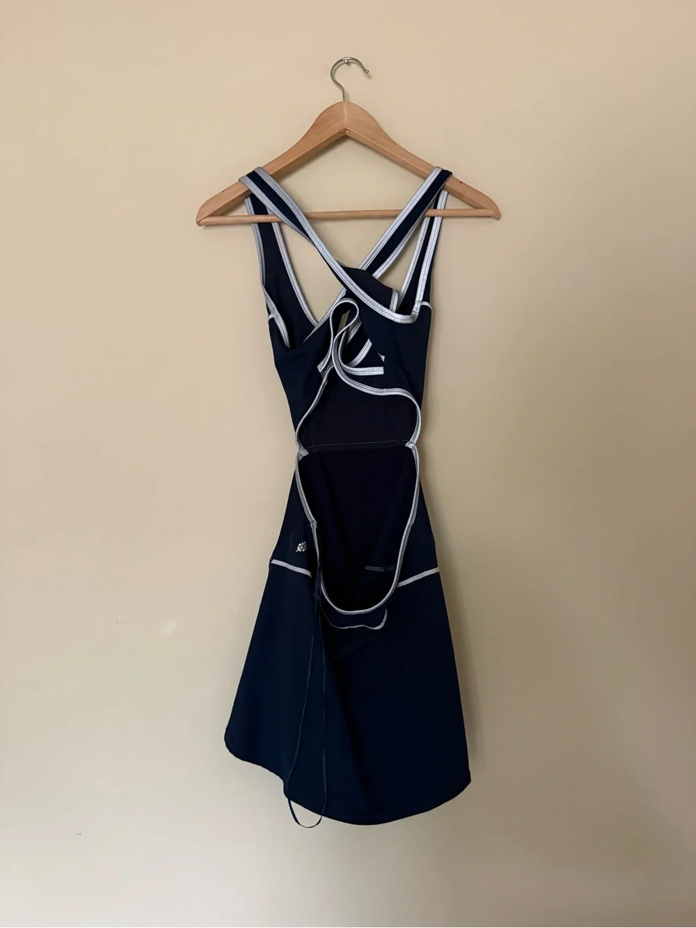 Free People Movement Give It A Whirl Navy Cut Out Mini Dress ( S )